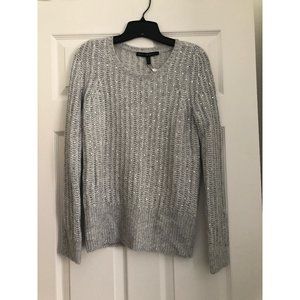 White House Black Market Gray Sparkly Sweater